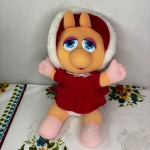 Vintage 1987 Muppets Plush Doll Miss Piggy Stuffed Animal